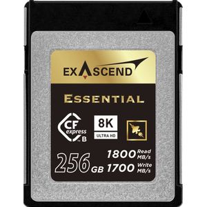 Exascend ESSENTIAL 256GB CFexpress Type B - 1800MB/s - Zwart Grijs