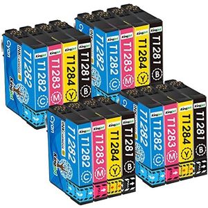 T1285 Multipack printercartridges compatibel met Epson T1281 T1282 T1283 T1284 voor Epson Stylus S22 SX125 SX130 SX230 SX235W SX420W SX425W SX430W SX40W SX445W BX305FW (zwart, cyaan, magenta, geel)