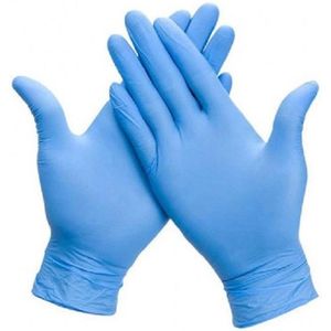 Nitril wegwerphandschoenen blauw poedervrij maat XS doos 100 stuks