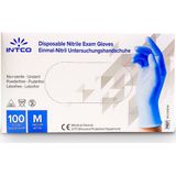 Intco Wegwerp Handschoenen - Nitril - Medium - M - 100 stuks - Blauw - Poedervrij - Wegwerphandschoenen