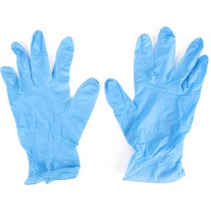 Handschoenen maat L doos 100 stuks nitril INTCO M3,5 gram blauw poedervrij