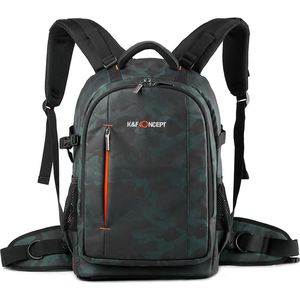 Besnfoto Fotorugzak met afneembare tas voor laptop of tablet, vak voor wandelrugzak, oranje, Grande