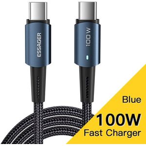 Essager 100W USB-C Snellaad Kabel 5A 1M Blauw