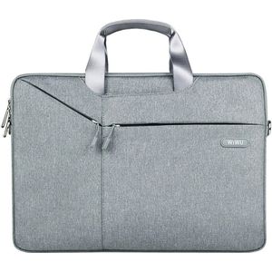 Laptoptas 15.6 Inch - Laptophoes Met Ritssluiting - Fonu Sleeve Alle Merken - Tas Alle Laptops Tot 15.6 Inch - Met Schouderriem - Zakelijke Laptoptas - Veel Opbergvakken - Laptopsleeve - Lichtgrijs