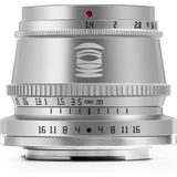 TT Artisan - Cameralens - 35 mm F1.4 APS-C voor Fuji FX-vatting, zilver