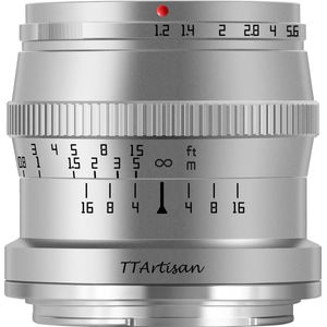 TT Artisan - Cameralens - 50mm F/1.2 APS-C For Fuji  - Zilver