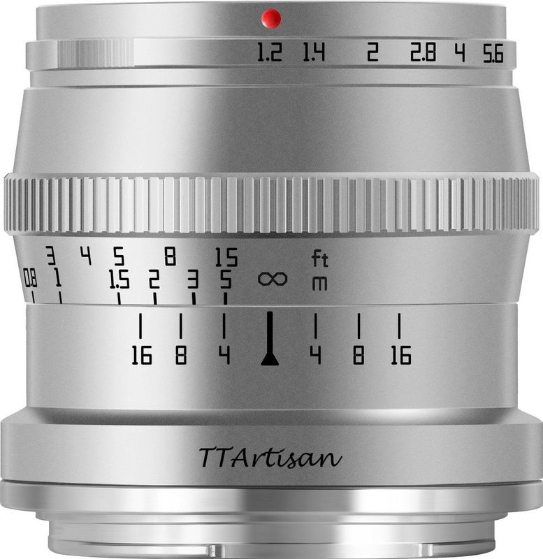 TT Artisan - Cameralens - 50mm F/1.2 APS-C For Fuji  - Zilver