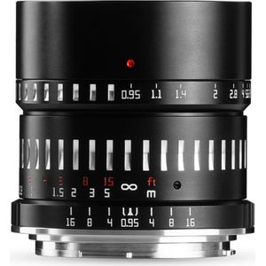 TTArtisan APS-C 50 mm F/0.95 metalen behuizing lens compatibel met Sony E zwart en zilver