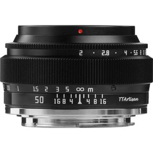 TT Artisan - Cameralens - 50mm F2 Voor Sony E-vatting (Full Frame - Zwart