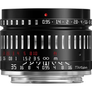 TT Artisan - Cameralens - APS-C 35mm F0.95 voor Canon EOS-M-vatting, zwart/zilver