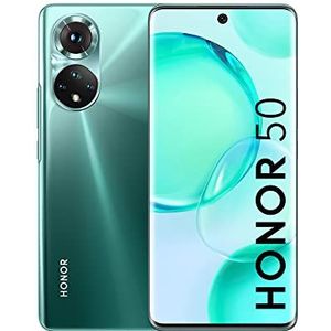 HONOR 50 smartphone 5G, mobiele telefoon zonder simlock met 6+128 GB en 108 MP camera, dual sim mobiele telefoon, afgerond 6,57 inch scherm met 120 Hz en Android 11, wereldwijde versie Emerald Green