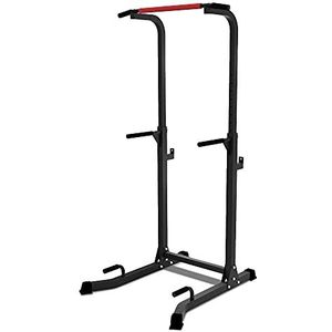 VOUNOT Toren voor krachttraining, verstelbaar in 10 hoogtes, optrekstang, dips, stabiel, voor training Power Tower thuis, maximale belasting 120 kg