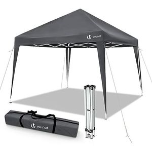 VOUNOT Gazebo Opvouwbaar 3x3m, met 4 zandzakken, Pop Up Opvouwbaar Paviljoen, UV-bescherming 50+, Grijs