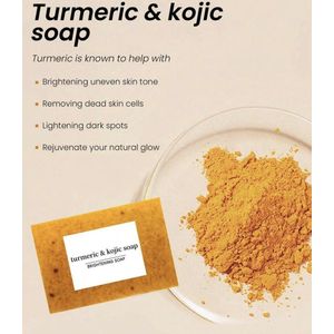 Turmeric Soap - Kurkuma Zeep - 100% Natuurlijk - Tegen Donkere Vlekken - Hydraterende Verzorging met Vitamine C