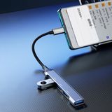 Dudao - USB-C Hub Adapter - Grijs - 4in1 - 1x USB 3.0 - 3x USB 2.0