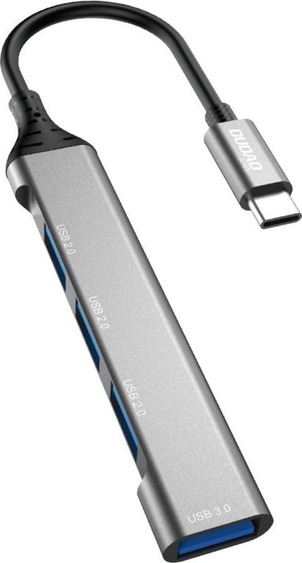 Dudao - USB-C Hub Adapter - Grijs - 4in1 - 1x USB 3.0 - 3x USB 2.0