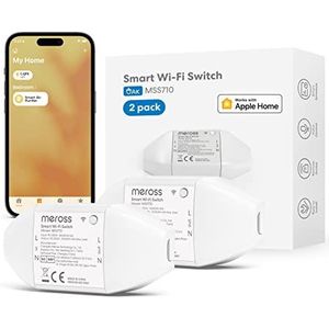 Meross - Slimme Wifi-Schakelaar - Compatibel met Apple HomeKit - Spraakbediening