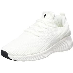 Footfox Dames Walking Fashion Schoenen Slip-on witte sneakers sport joggen tennisschoenen comfortabele ademende casual gebreide mesh schoenen voor sportschool, atletiek, 40 EU, wit, 40 EU