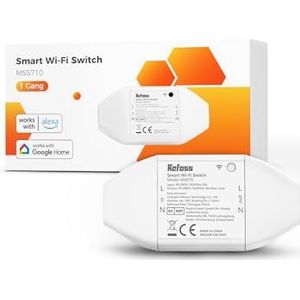 Refoss Smart Switch, doe-het-zelf schakelaar met Alexa en Google Home, set van 2 wifi-schakelaars met spraakbesturing, afstandsbediening en tijdfunctie, 2500W