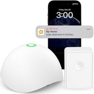 Meross Smart watermelder met hub, draadloze schijnwerperdetector IP67, tot 60 dB audio-alarm voor keuken, badkamer, kelder