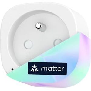 Meross Matter Intelligent stopcontact (type F), 16A wifi-stopcontact, compatibel met Apple Home, Alexa en Google Home, 2 stuks met energieverbruiksmeting voor fotovoltaïsche zonnepanelen