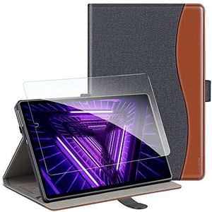 ZtotopCases Beschermhoes voor Lenovo Tab M10 FHD Plus 10,3 inch 2020, met 1 displaybeschermfolie, meerdere hoekinstelling, tas en penlus voor model TB-X606F, TB-X606X, Denim, zwart