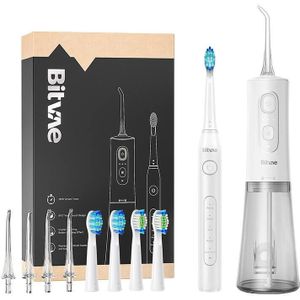 Bitvae Sonic toothbrush met tips set en water flosser D2+C2 (wit)