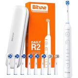 Bitvae Rotary toothbrush met tips set en travel case R2 (wit)