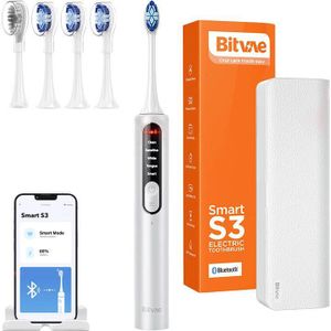 Bitvae Sonic toothbrush met app, tips set en travel etui S3 (zilver)