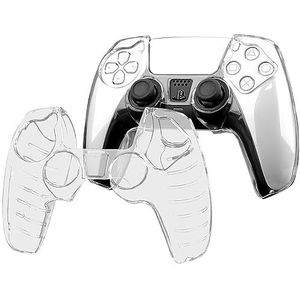 OSTENT Hard Transparant Crystal Protective Shell Skin Case Cover voor Sony PS5 DualSense draadloze controller, transparant, Extra tas