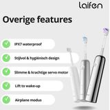 Laifen Wave Elektrische tandenborstel - RVS - 3 opzetborstels - Oscillerende en Vibrerende functie