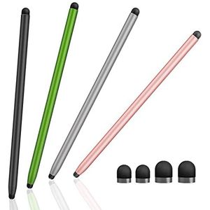 ORIbox 4-Pack Stylus Pennen Hoge Gevoeligheid & Precisie Capacitieve Stylus voor iPhone/iPad/Tablets/Samsung/Galaxy/PC, Zwart/Zilver/Roze/Groen
