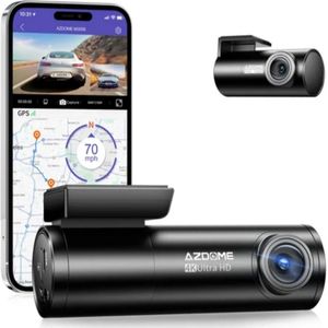AZDome - M300S 4K 2CH Dashcam - Zwart - Dual Wifi - GPS