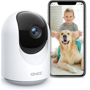 GNCC P1 Wifi Babyfoon met Camera - Met App - 1080P - Bidirectionele Audio - Super IR Nachtzicht - Bewegingsdetectie - Sirene - Wit