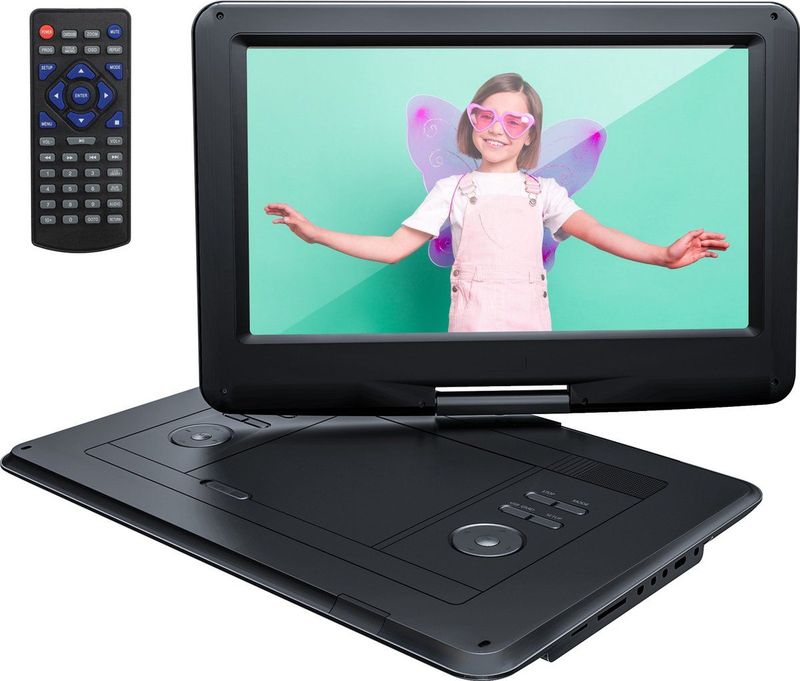 YOTON YD155 Draagbare DVD-Speler Auto - 15,5"" Draaibaar HD-Scherm - Accu - 4-6 Uur Speeltijd - Voor SD-kaart/USB/Sync TV - Zwart