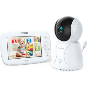 Yoton YB03 Babyfoon met Camera - 4,3 inch LCD-Scherm - Temperatuurbewaking - Wit
