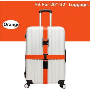 Kofferriem, Verstelbare bagageband reiskoffer bagage verpakkingsgordel lange kruisbanden,Oranje