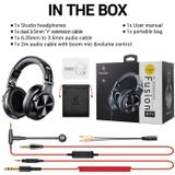 OneOdio A71 - koptelefoon met microfoon - inklapbaar - muziek|studio|DJ (bruin/zilver)