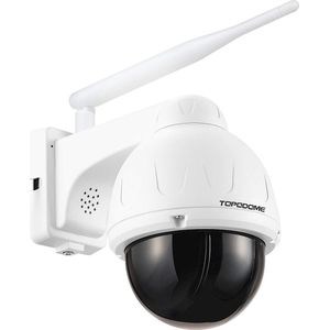 Topodome 5MP draadloze IP outdoor beveiligingscamera (940nm IR) beveiliging dome camera voor thuis WiFi PT groothoek ingebouwde SD-kaart 32G Onvid/RTSP/Humanoid/Audio 2-weg, IP66
