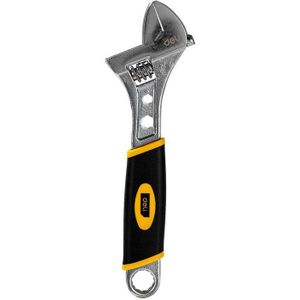 Deli Tools verstelbaar Wrench met Plastic Handler EDL30108, 8 inch (zilver)