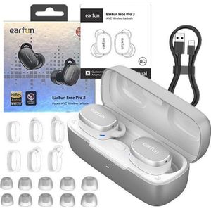 EarFun - Free Pro 3 - Draadloze Oordopjes - Silver White - Hi-Res Audio