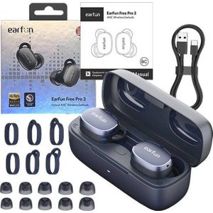 EarFun - Free Pro 3 - Koptelefoon - Blauw - Draadloos - ANC