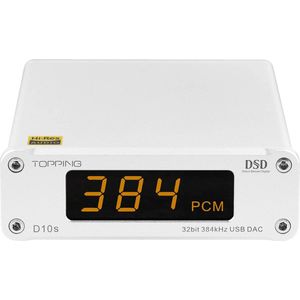 Topping D10S USB DAC ES9038Q2M DSD256 DSD384KHZ - digitaal naar analoog zilver