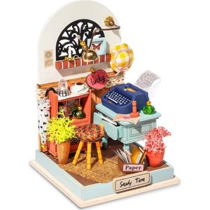Robotime Rolife Record Mood DS017 - Studeerkamertje - DIY - Miniatuur - Hobby - Bouwpakket