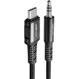 Acefast-audiokabel USB-C naar 3,5 mm aansluiting - 1,2 m - Zwart