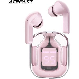 ACEFAST T6 Draadloze Oordopjes Pink Lotus - Met draadloos oplaadbare case - Noise Cancelling Oortjes - Bluetooth 5.2 - Stijlvol & Clean Design