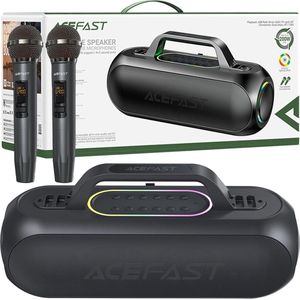 Acefast - K1 - Draadloze Karaokeluidspreker - Zwart - Inclusief 2 Microfoons