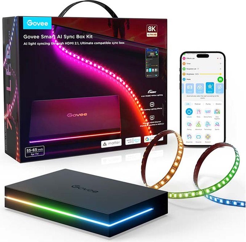 Govee - AI Gaming & TV Sync Box - Verlichting Synchronisatie - Voor Schermen van 55-65 Inch
