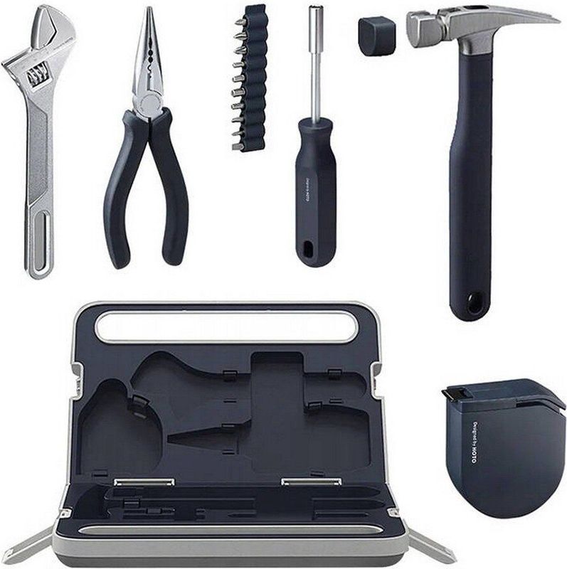 Hoto Household Tool Kit - 7 delige gereedschapskist - Grijs