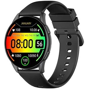 Kieslect Amoled K11 Smartwatch voor hardlopen, fietsen, sportmodi, 1,39 inch waterdicht IP68 hartslagmeter, bloedzuurstofmonitor, slaapmonitor voor Android en iOS, zwart
